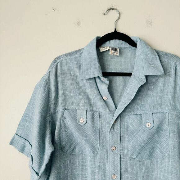 Kennington coastal lightweight breathable blue Button Shirt Men's XL - Picture 2 of 9